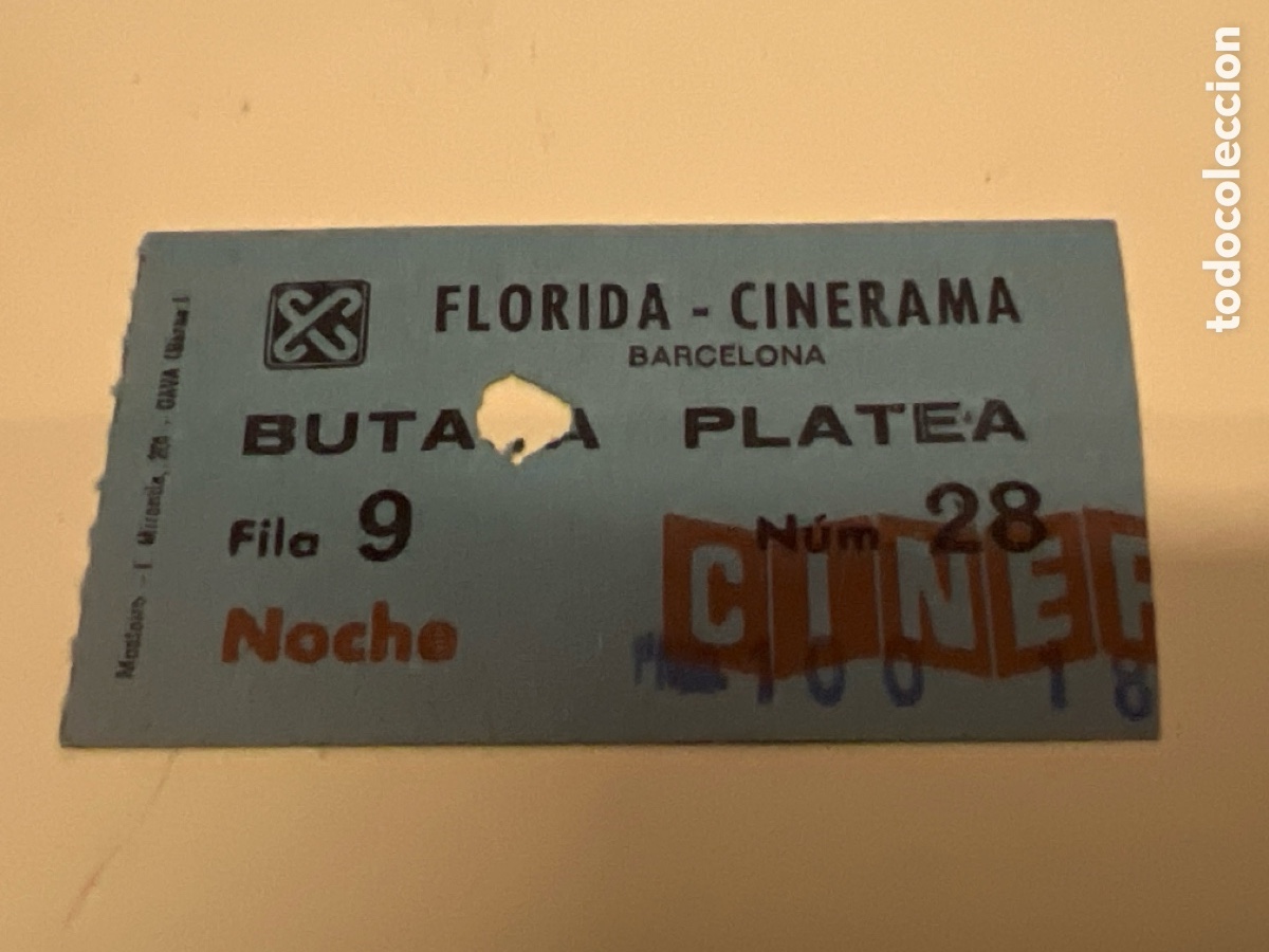 Cine: T1/E2/1056. ENTRADA CINE - FLORIDA - CINERAMA BARCELONA