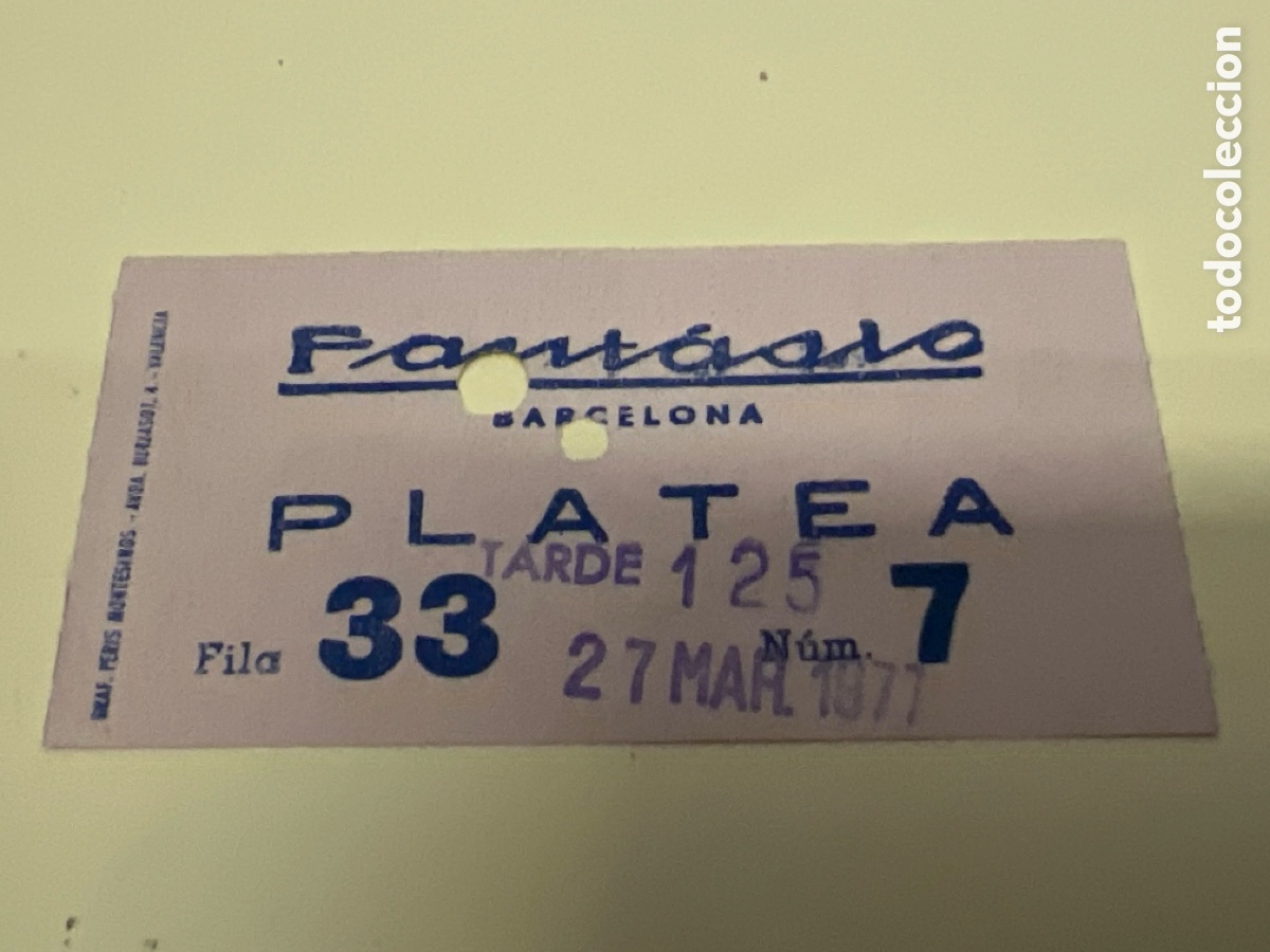 Cine: T1/E2/1058. ENTRADA DE CINE - FANTASIO BARCELONA