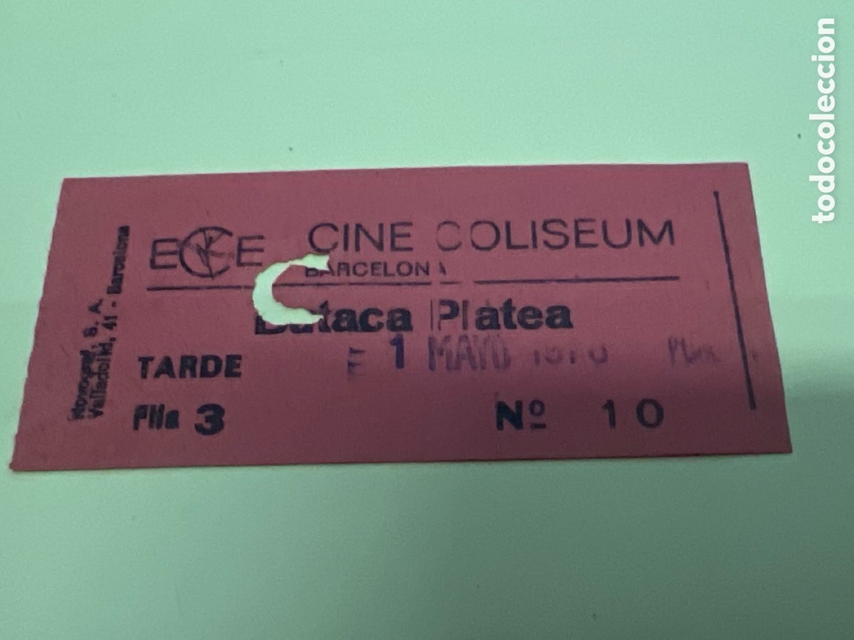 Cine: T1/E2/1059. ENTRADA DE CINE COLISEUM BARCELONA
