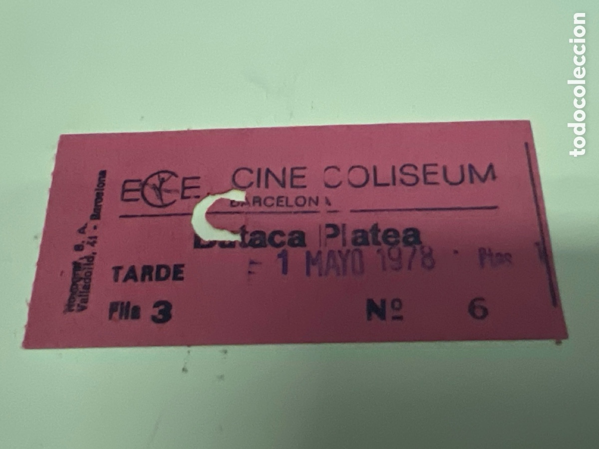 Cine: T1/E2/1060. ENTRADA DE CINE COLISEUM BARCELONA