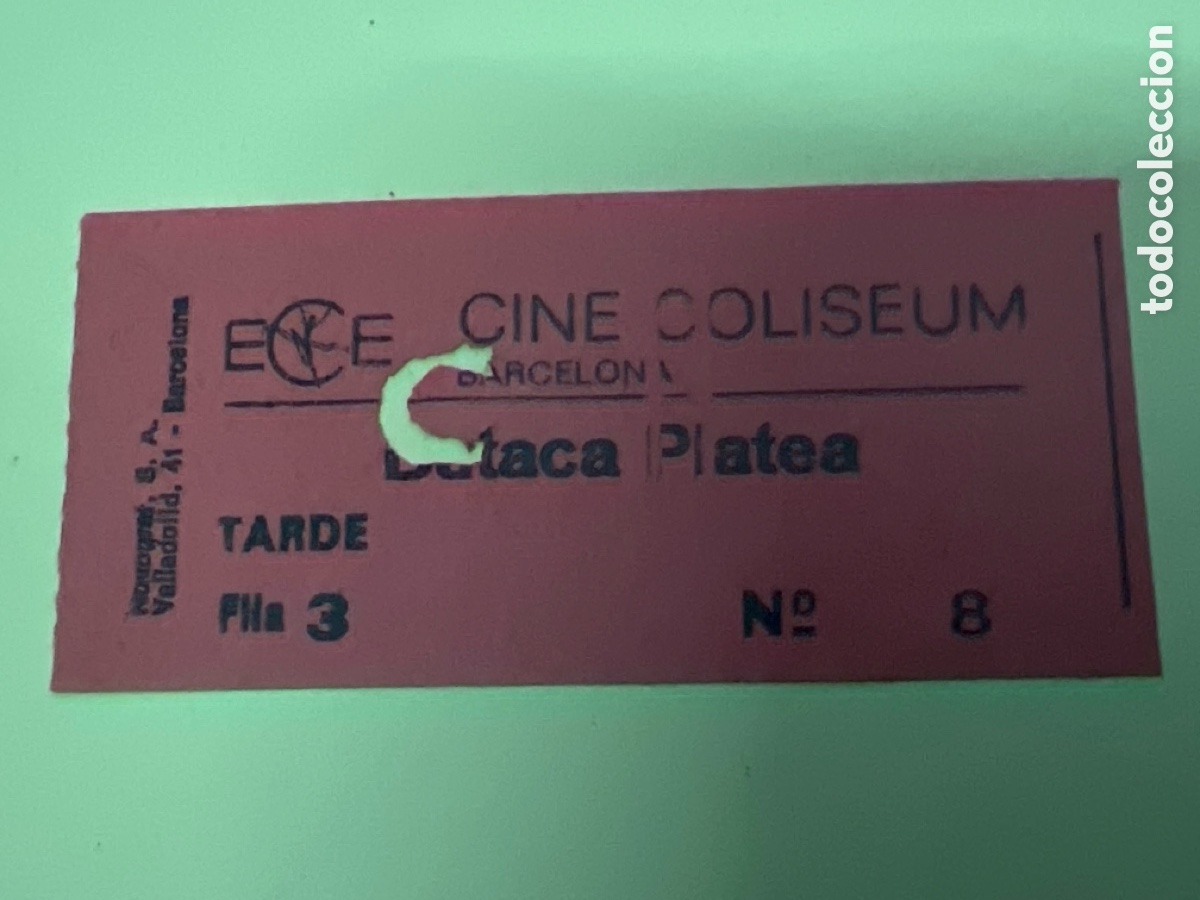Cine: T1/E2/1061. ENTRADA DE CINE COLISEUM BARCELONA