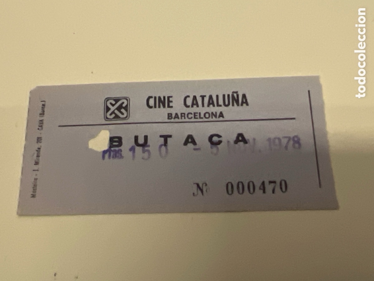 Cine: T1/E2/1064. ENTRADA DE CINE CATALU&Ntilde;A BARCELONA