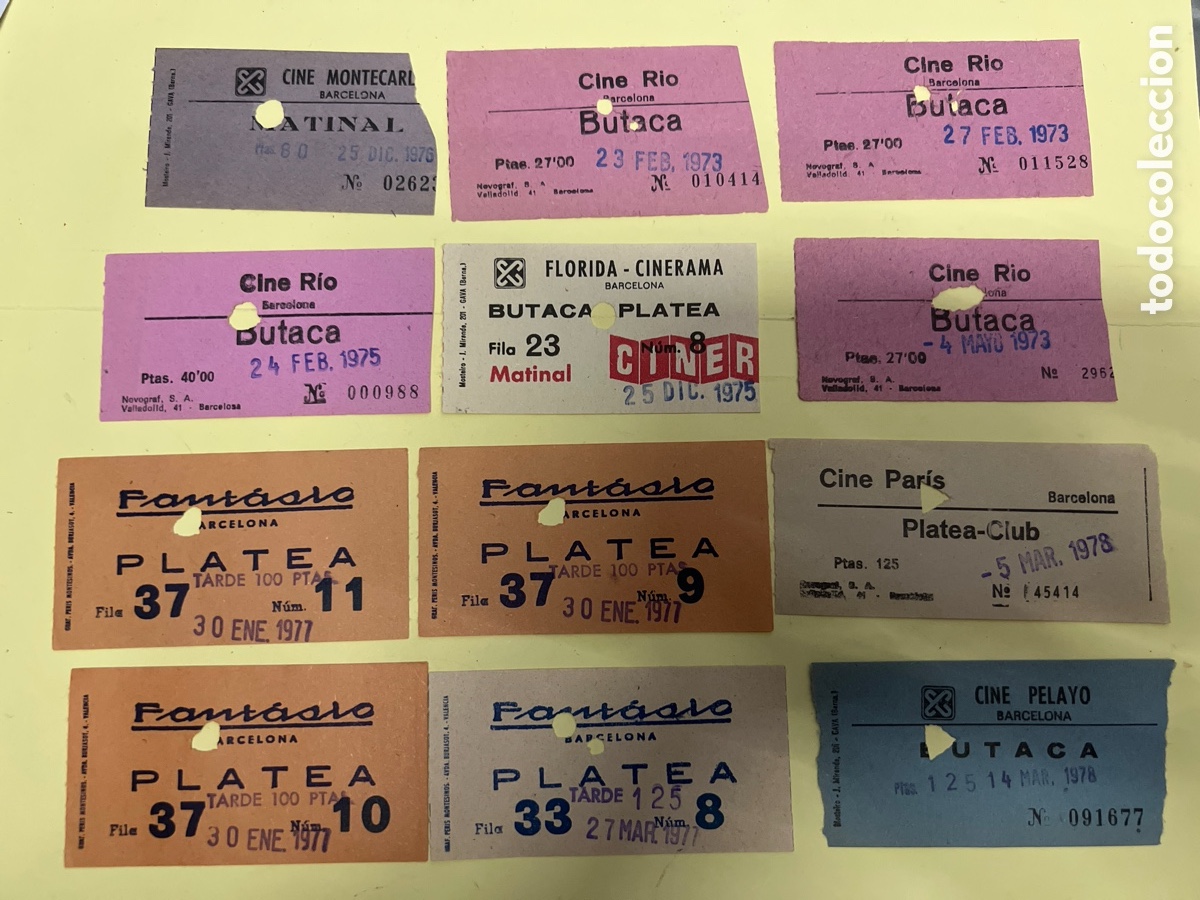 Cine: T1/E2/1066. Lote de 12 entradas de cine