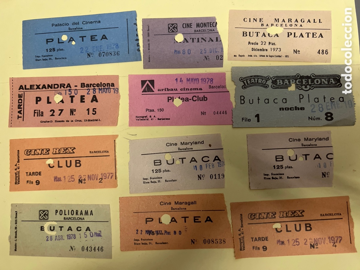 Cine: T1/E2/1067. LOTE DE 12 ENTRADAS DE CINE