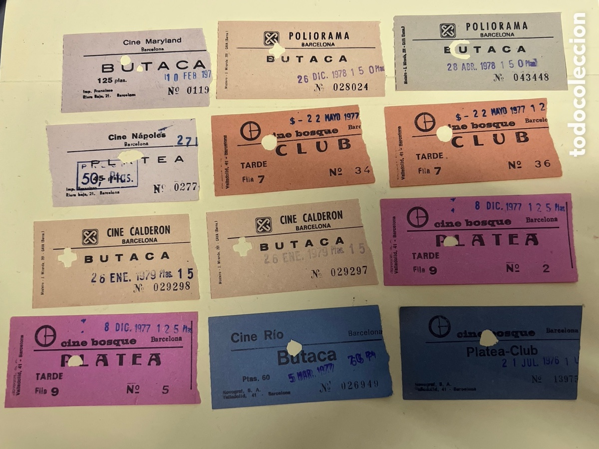Cine: T1/E2/1068. LOTE. DE 12 ENTRADAS DE CINE