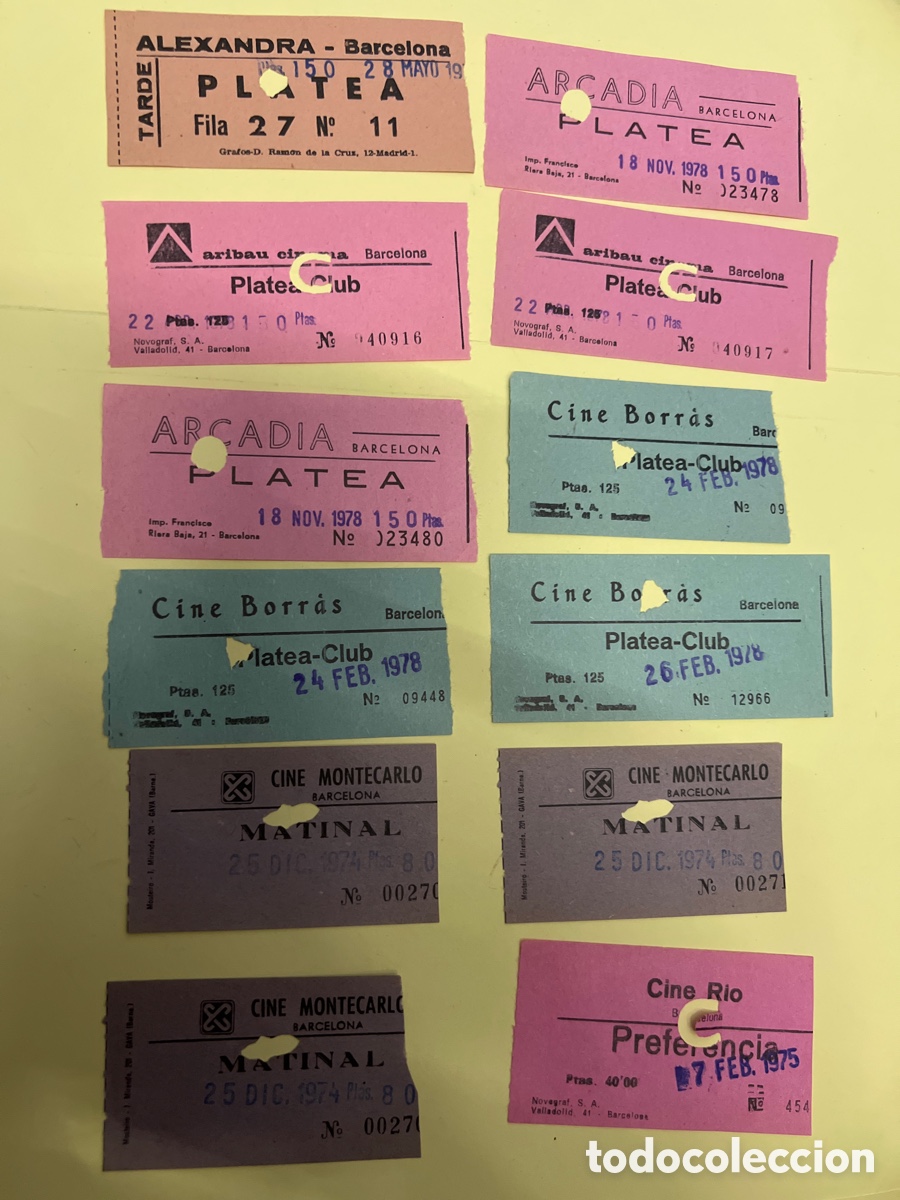 Cine: T1/E2/1069. LOTE DE 12 ENTRADAS DE CINE