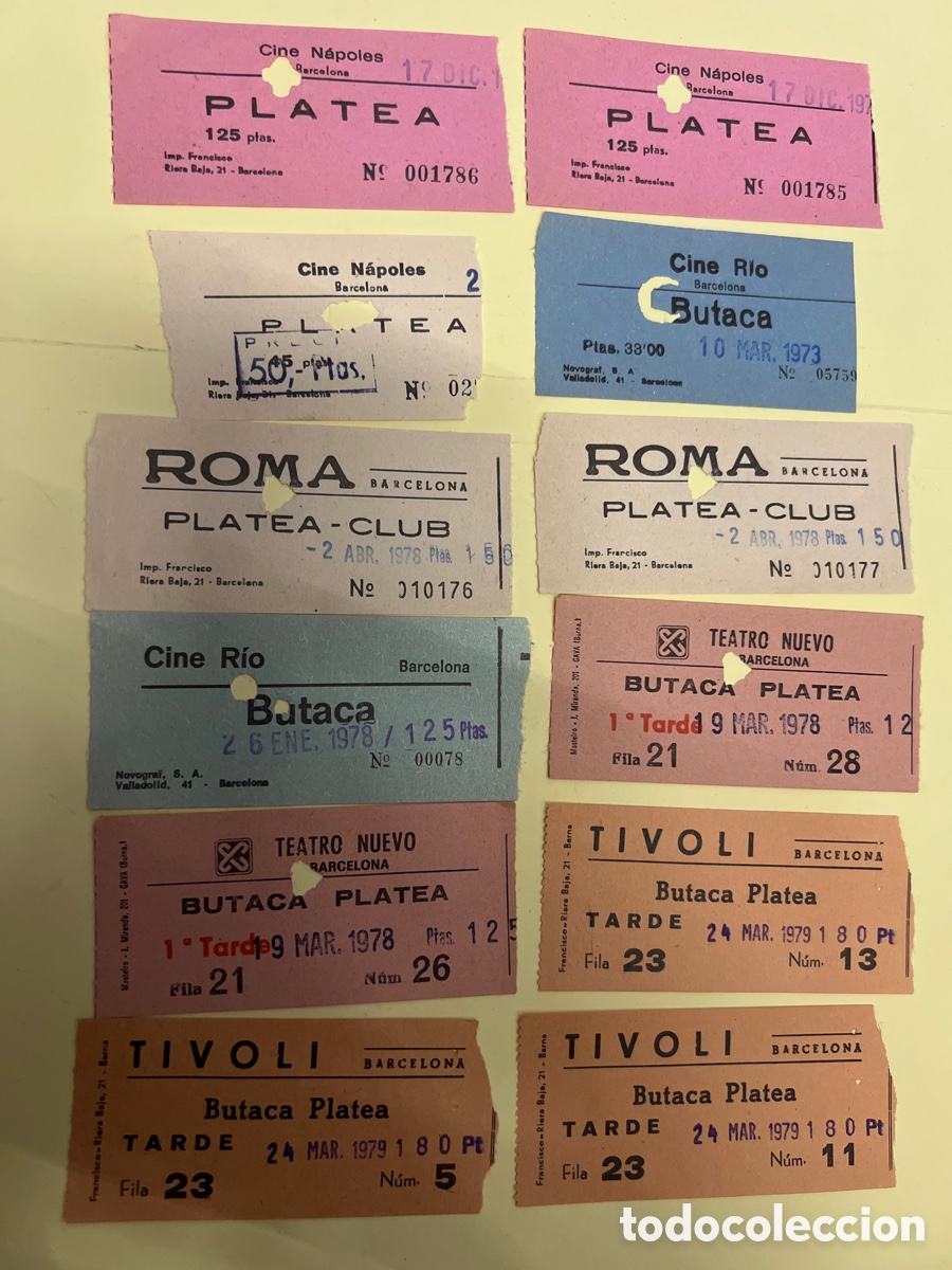 Cine: T1/E2/1070. LOTE DE 12 ENTRADAS DE CINE