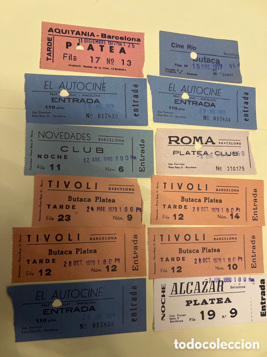Cine: T1/E2/1071. LOTE DE 12 ENTRADAS DE CINE
