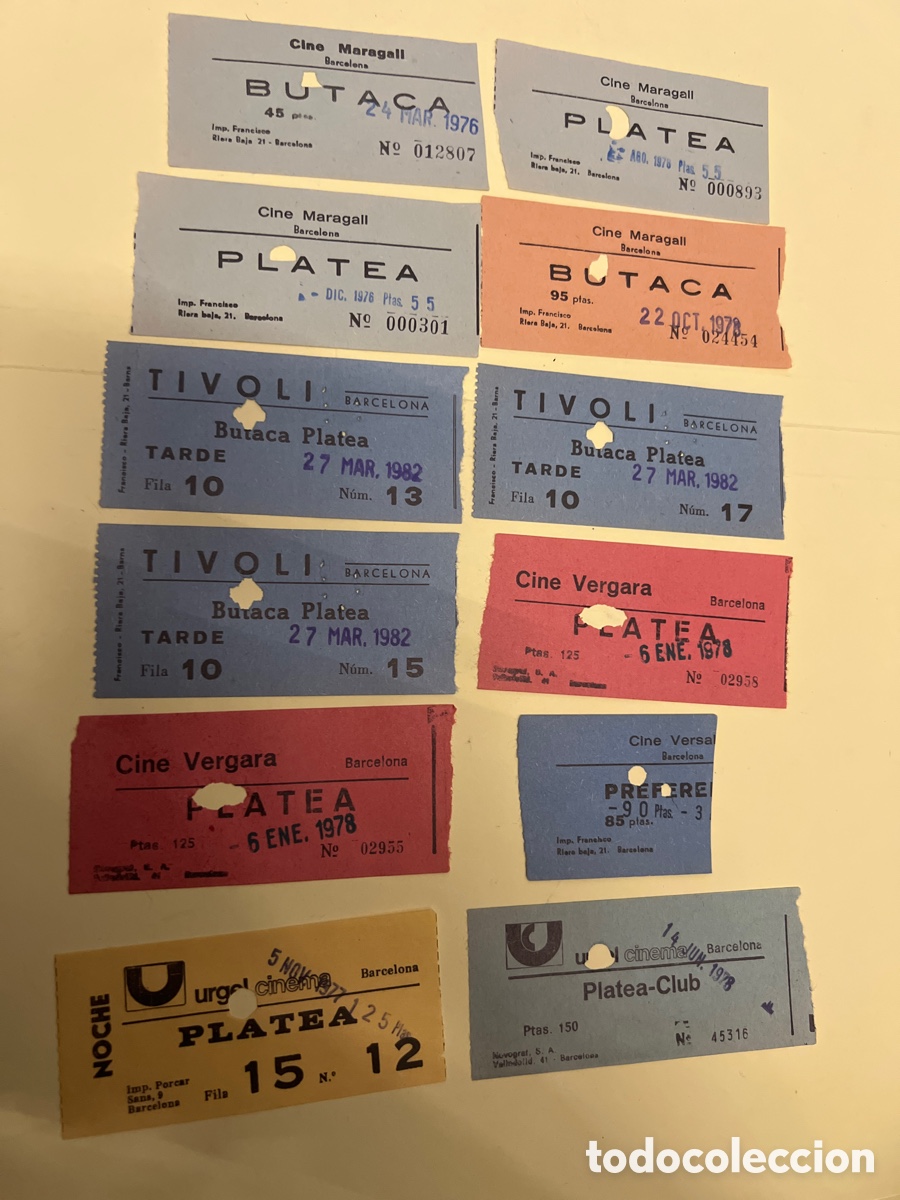 Cine: T1/E2/1074. LOTE DE 12 ENTRADAS DE CINE