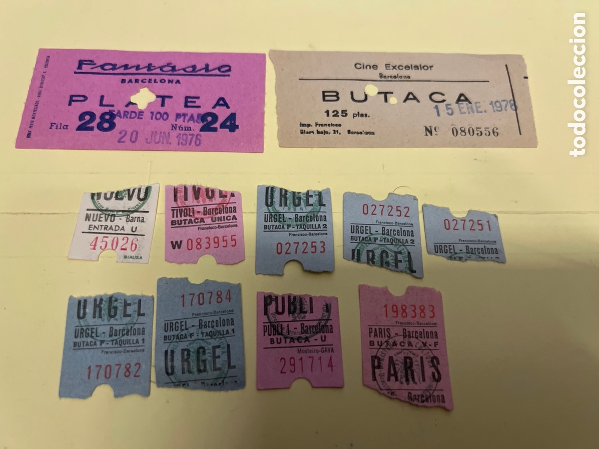Cine: T1/E2/1077. LOTE DE 11. ENTRADAS DE CINE