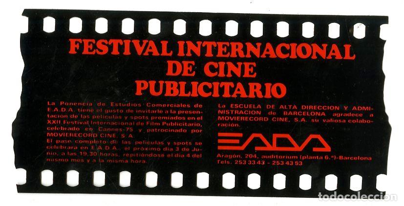 Cine: Entrada Festival Internacional de Cine Publicitario, Barcelona - Publicidad