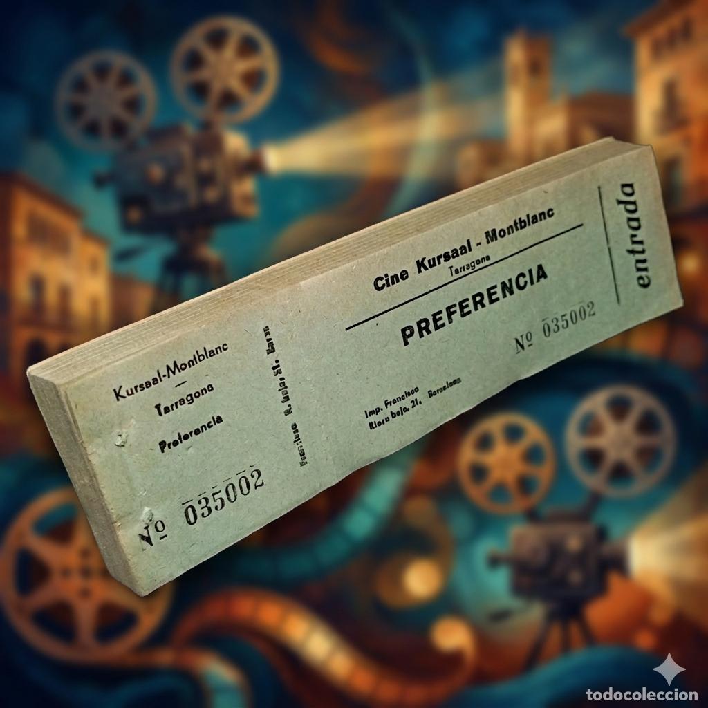 Cine: ⚜️ C009. Raro talonario 99 Entradas Preferencia Cine Kursaal Montblanc Tarragona A&ntilde;os 50 60