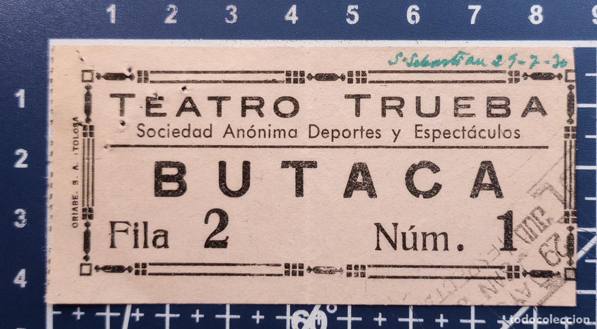 Cine: ENTRADA/TIQUET - TEATRO TRUEBA - SAN SEBASTIAN - 1930