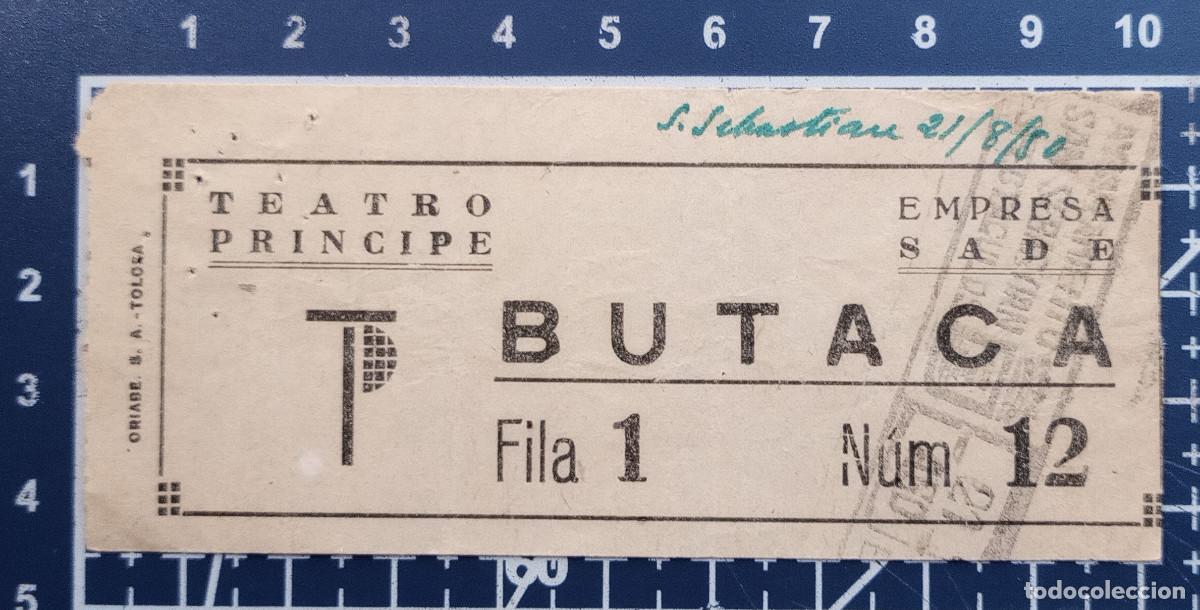 Cine: ENTRADA/TIQUET - TEATRO PR&Iacute;NCIPE - SAN SEBASTIAN - 1950
