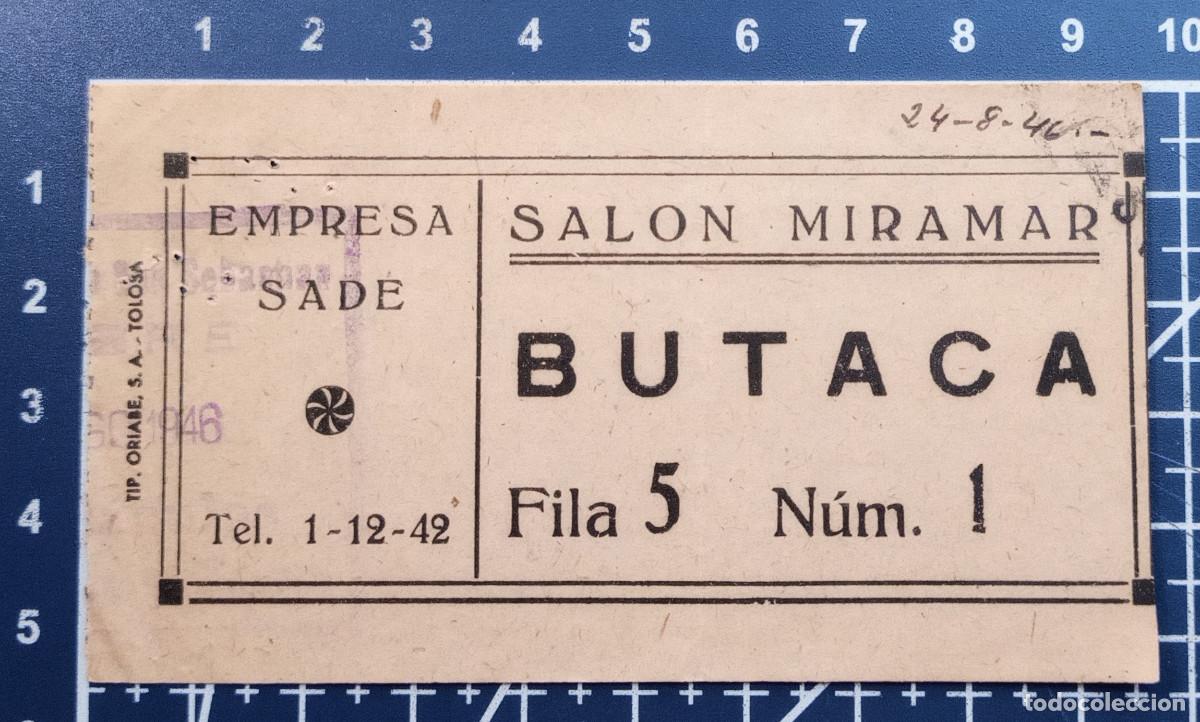 Cine: ENTRADA/TIQUET - SAL&Oacute;N MIRAMAR - 1946