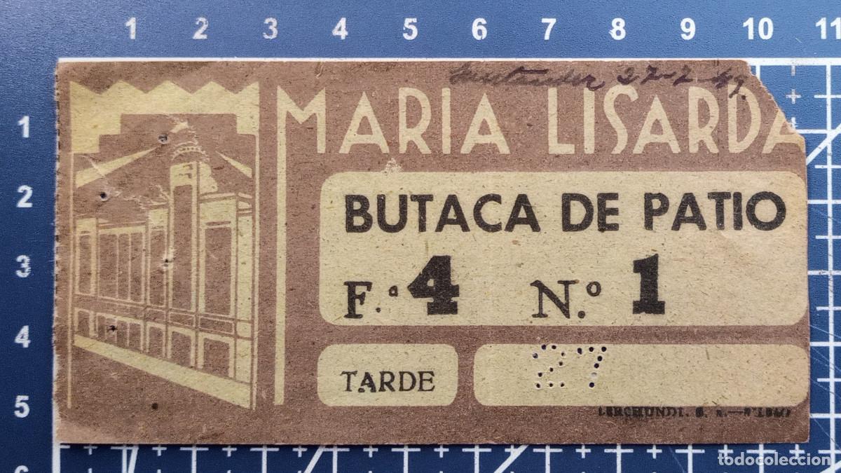 Cine: ENTRADA/TIQUET - MARIA LISARDA - SANTANDER - 1949