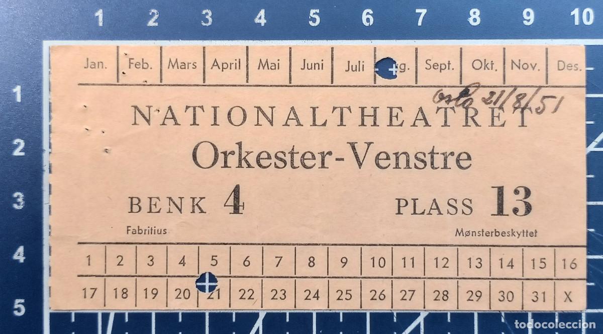 Cin&eacute;ma: ENTRADA/TIQUET - NATIONALTHEATRET - OSLO - 1951