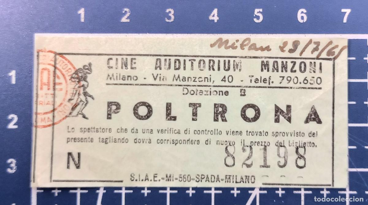 Cin&eacute;ma: ENTRADA/TIQUET - CINE AUDITORIUM MANZONI - MILANO - 1961