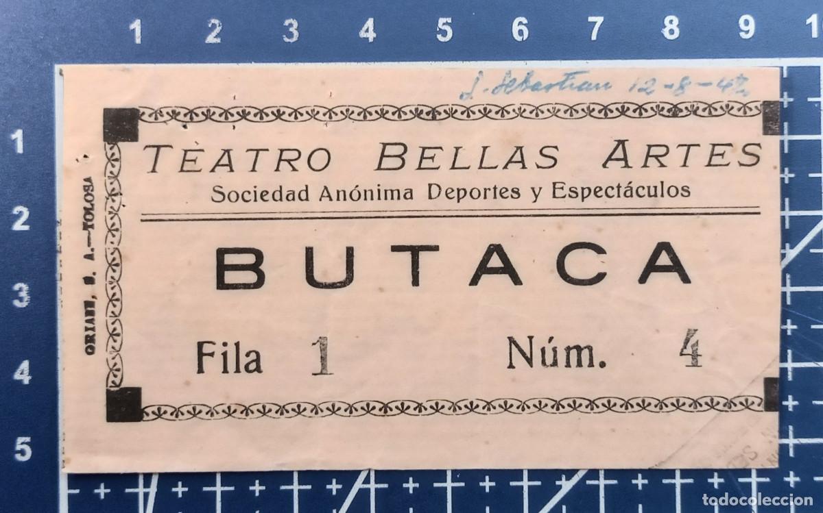Cine: ENTRADA/TIQUET - TEATRO DE BELLAS ARTES - SAN SEBASTIAN - 1947