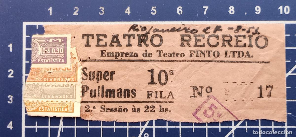 Cin&eacute;ma: ENTRADA/TIQUET - TEATRO RECREIO - RIO DE JANEIRO - 1953