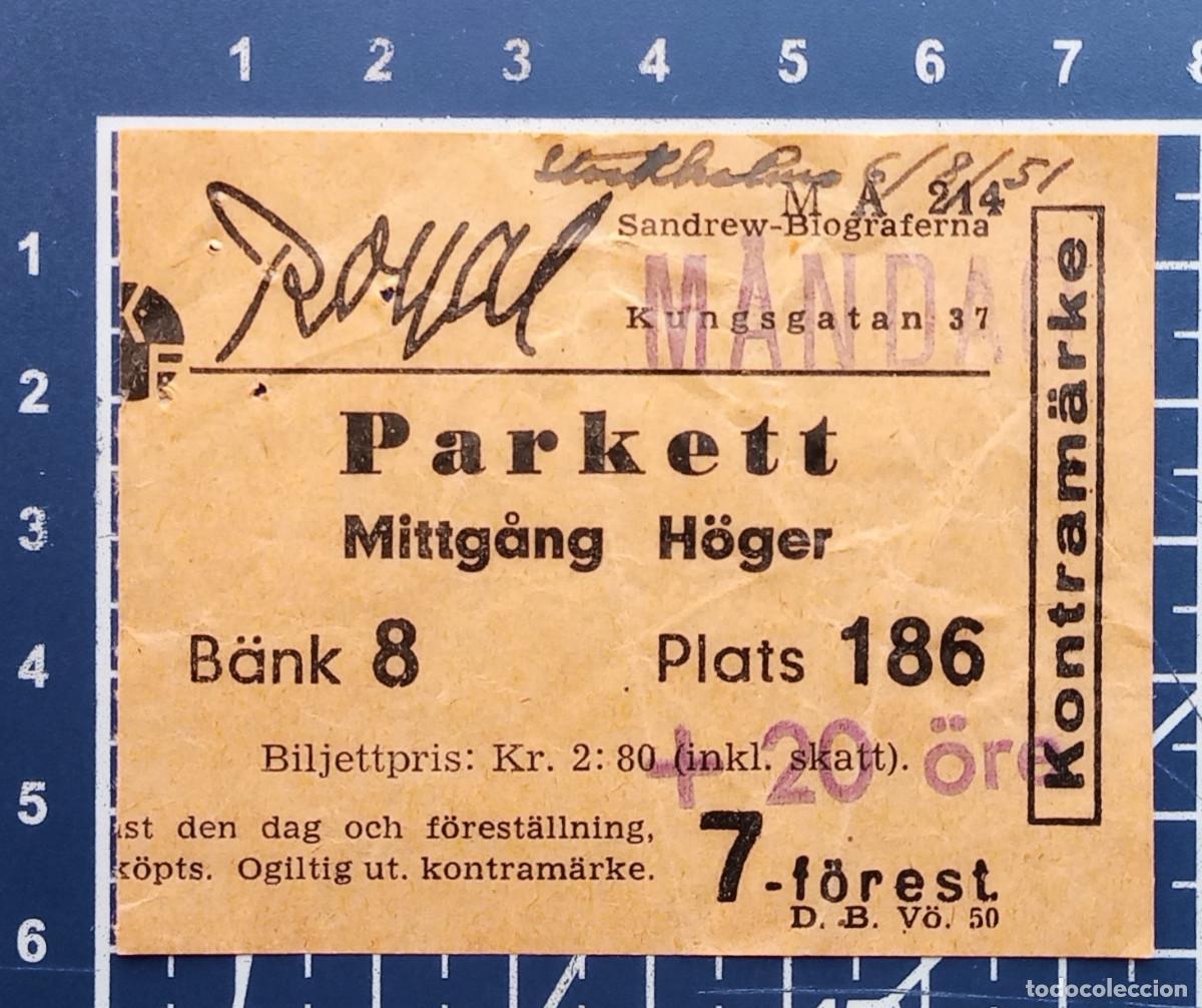 Cine: ENTRADA/TIQUET - ROYAL - STOCKHOLM - 1951