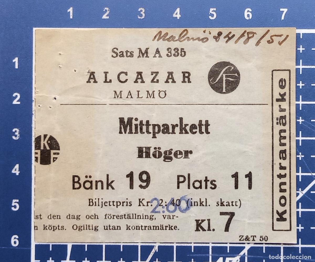 Cine: ENTRADA/TIQUET - ALCAZAR - MALM&Ouml; - 1951
