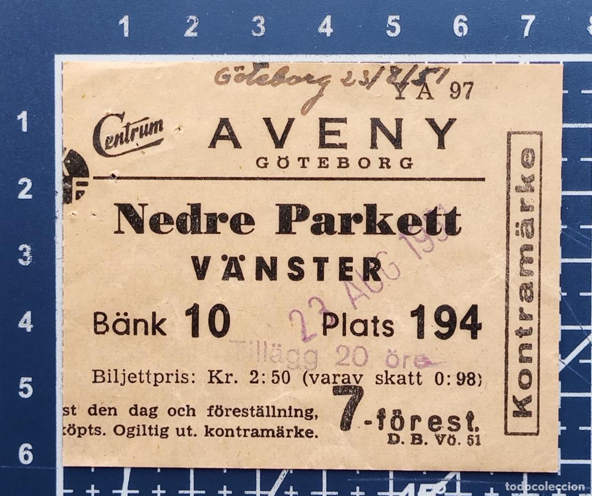 Cine: ENTRADA/TIQUET - CENTRUM AVENY - G&Ouml;TEBORG - 1951