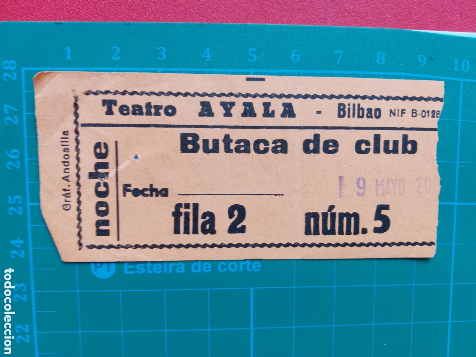 Cine: CINE TEATRO AYALA . TICKET ENTRADA . BUTACA DE CLUB . BILBAO