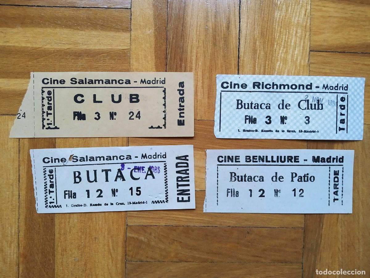 Cine: LOTE DE 4 ENTRADAS CINE SALAMANCA BENLLIURE Y RICHMOND MADRID. PUBLICIDAD MC DONALDS VER FOTOS