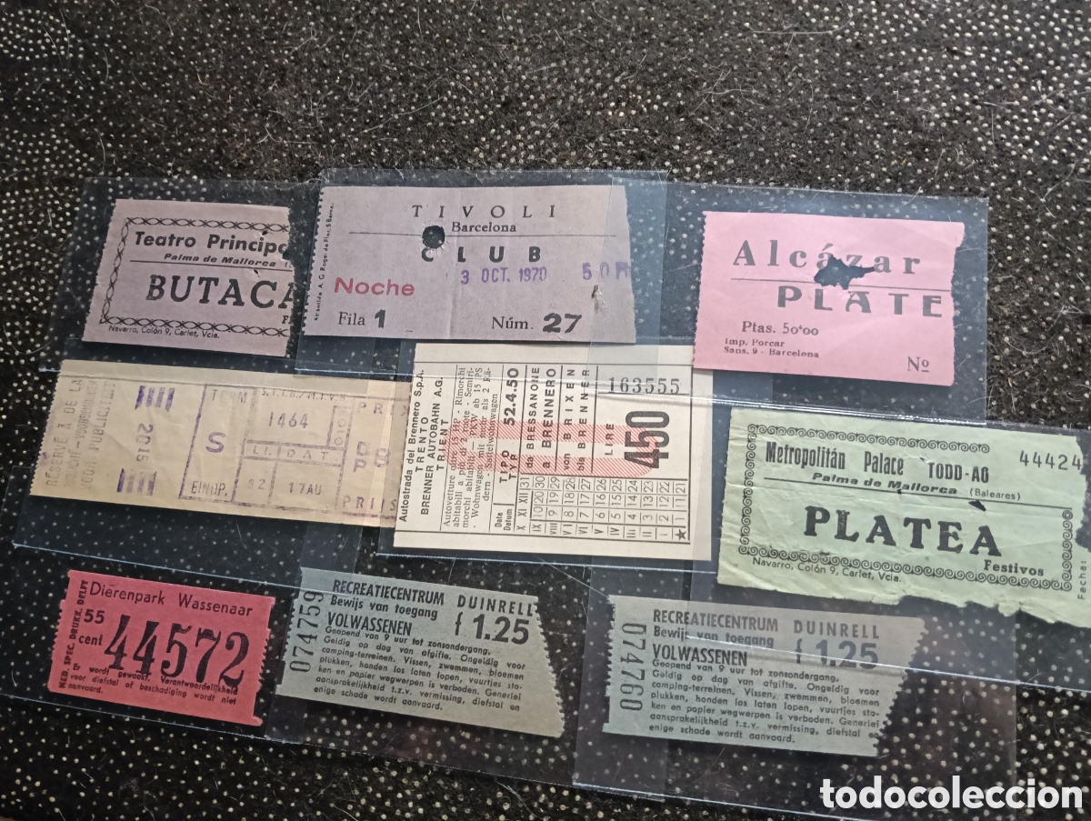 Cine: Lote de 9 entradas y billetes de los a&ntilde;os 70, variados