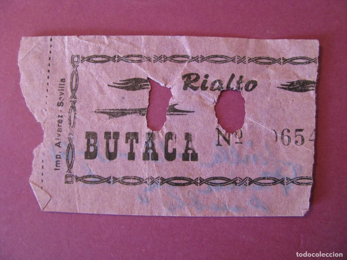 Cinema: ENTRADA DE CINE. RIALTO, SEVILLA. 1961. DETRAS VIENE LA FECHA Y EL NOMBRE DE LA PELICULA.