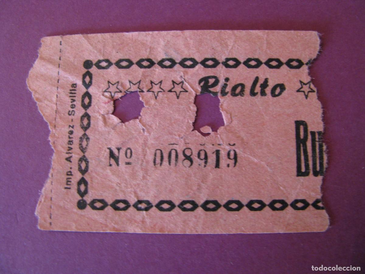 Cine: ENTRADA DE CINE. RIALTO, SEVILLA. 1960. DETRAS VIENE LA FECHA Y EL NOMBRE DE LA PELICULA.