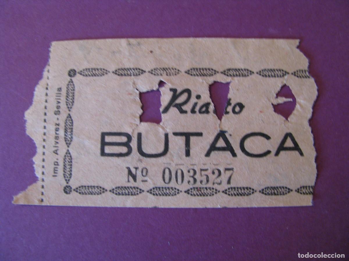 Cine: ENTRADA DE CINE. RIALTO, SEVILLA. 1959. DETRAS VIENE LA FECHA Y EL NOMBRE DE LA PELICULA.