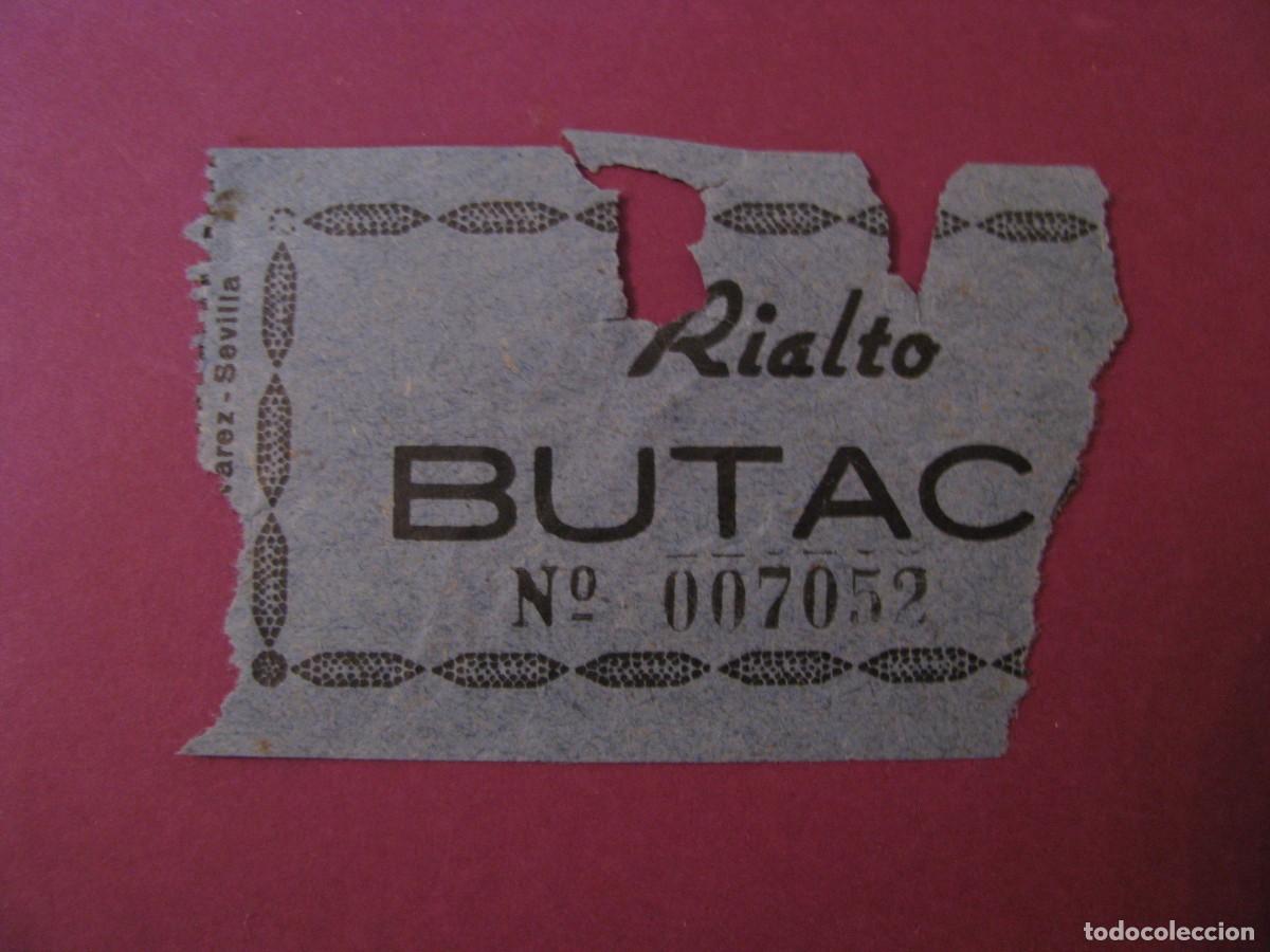 Cine: ENTRADA DE CINE. RIALTO, SEVILLA. 1959. DETRAS VIENE LA FECHA Y EL NOMBRE DE LA PELICULA.