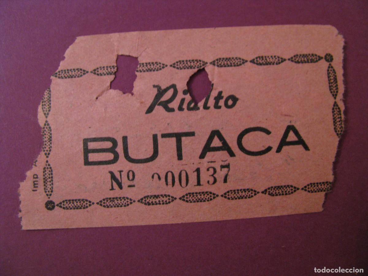 Cine: ENTRADA DE CINE. RIALTO, SEVILLA. 1958. DETRAS VIENE LA FECHA Y EL NOMBRE DE LA PELICULA.