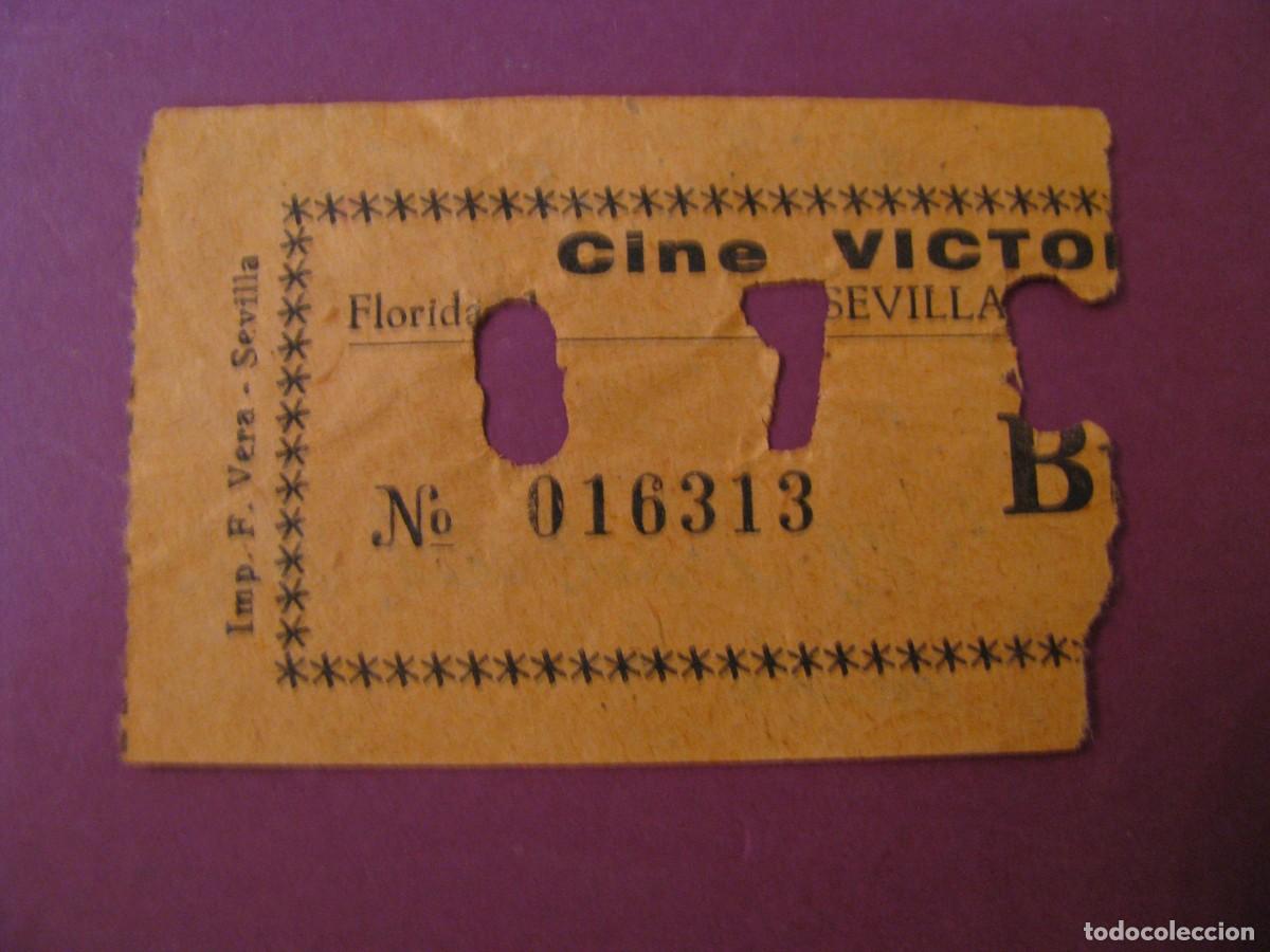 Cine: ENTRADA DE CINE. VICTORIA, SEVILLA. 1961. DETRAS VIENE LA FECHA Y EL NOMBRE DE LA PELICULA.