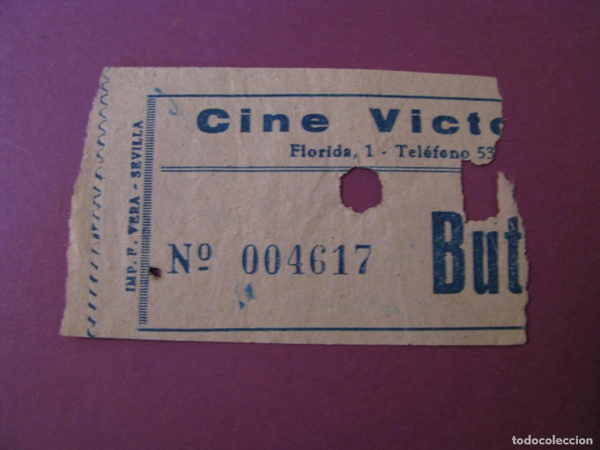 Cine: ENTRADA DE CINE. VICTORIA, SEVILLA. 1960. DETRAS VIENE LA FECHA Y EL NOMBRE DE LA PELICULA.