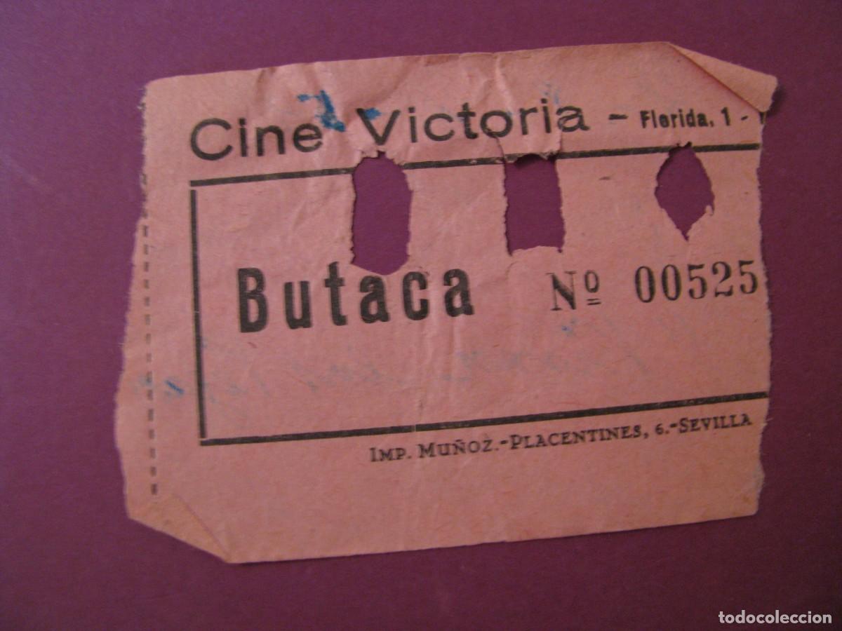 Cine: ENTRADA DE CINE. VICTORIA, SEVILLA. 1959. DETRAS VIENE LA FECHA Y EL NOMBRE DE LA PELICULA.