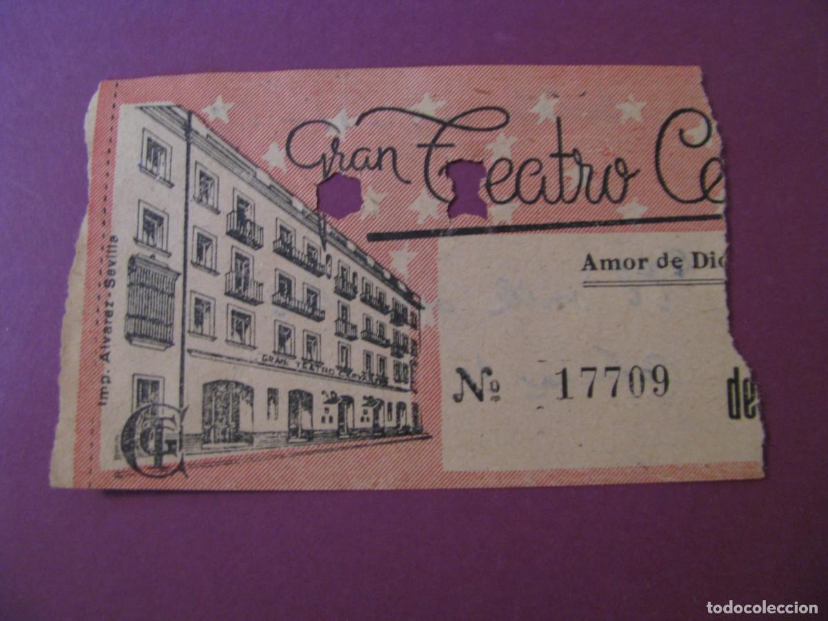 Cine: ENTRADA DE GRAN TEATRO CERVANTES, SEVILLA. 1960. DETRAS VIENE LA FECHA Y EL NOMBRE.