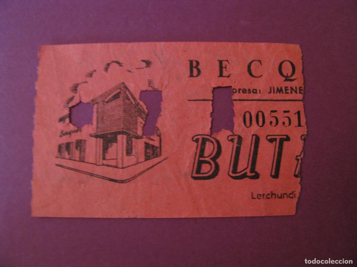 Cine: ENTRADA DE CINE BECQUER, SEVILLA. 1960. DETRAS VIENE LA FECHA Y EL NOMBRE DE LA PELICULA