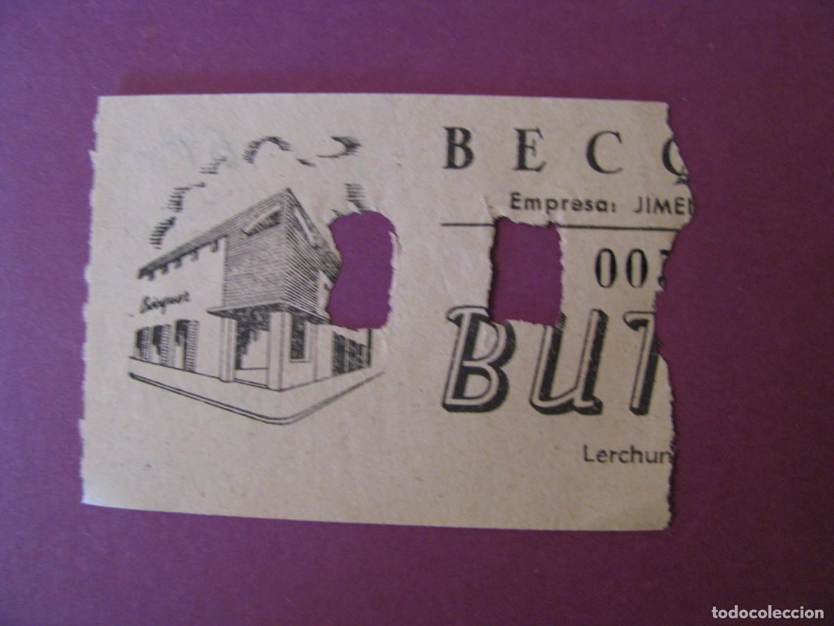Cine: ENTRADA DE CINE BECQUER, SEVILLA. 1960. DETRAS VIENE LA FECHA Y EL NOMBRE DE LA PELICULA