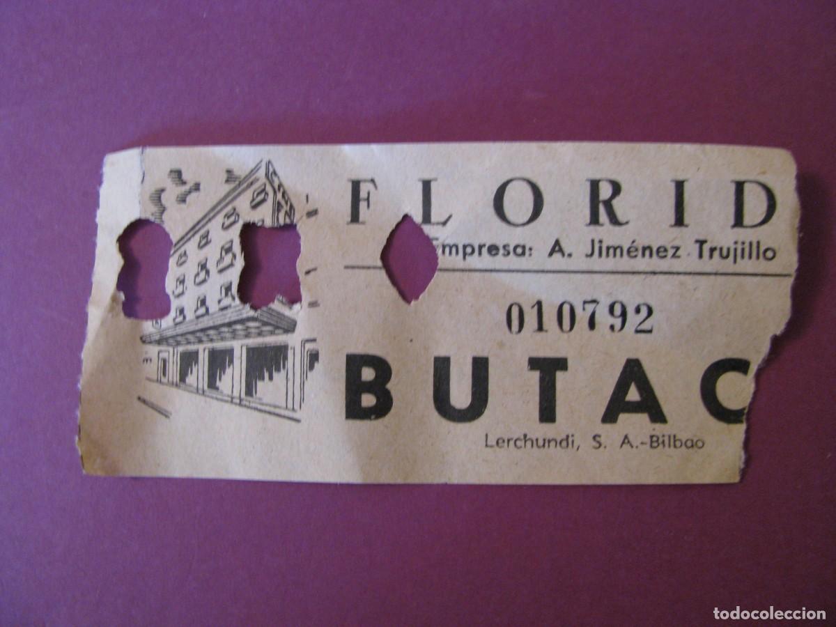 Cine: ENTRADA DE CINE FLORIDA, SEVILLA. 1960. DETRAS VIENE LA FECHA Y EL NOMBRE DE LA PELICULA