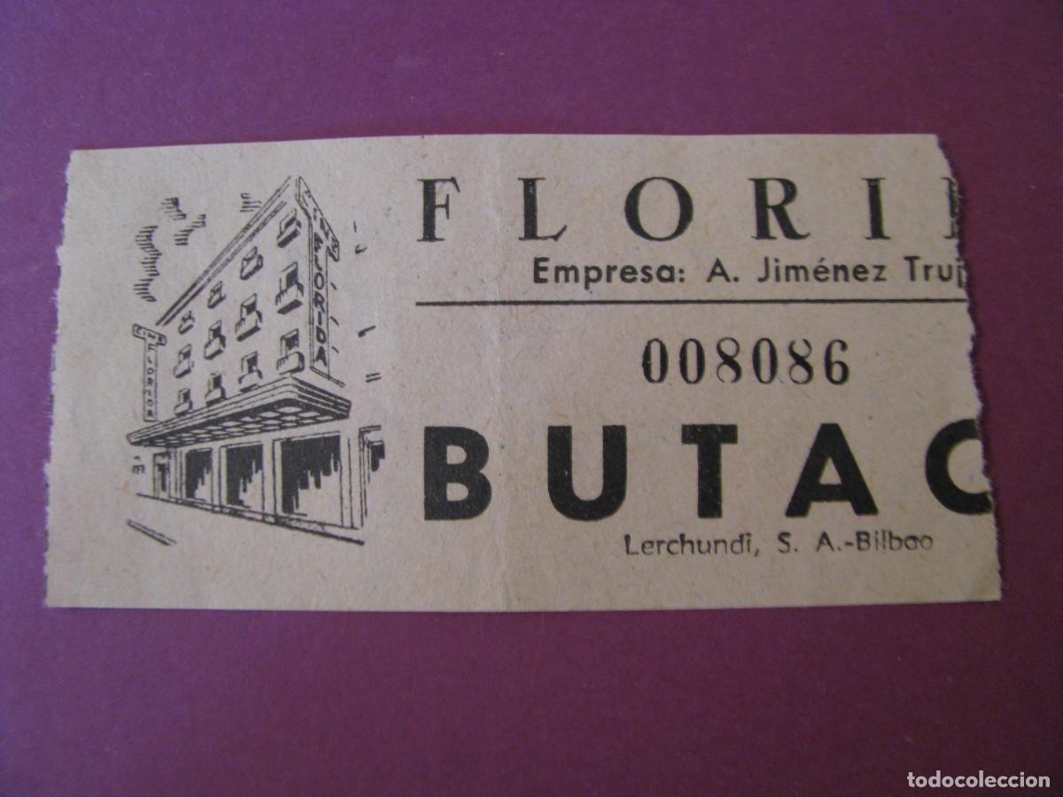 Cine: ENTRADA DE CINE FLORIDA, SEVILLA. 1959. DETRAS VIENE LA FECHA Y EL NOMBRE DE LA PELICULA