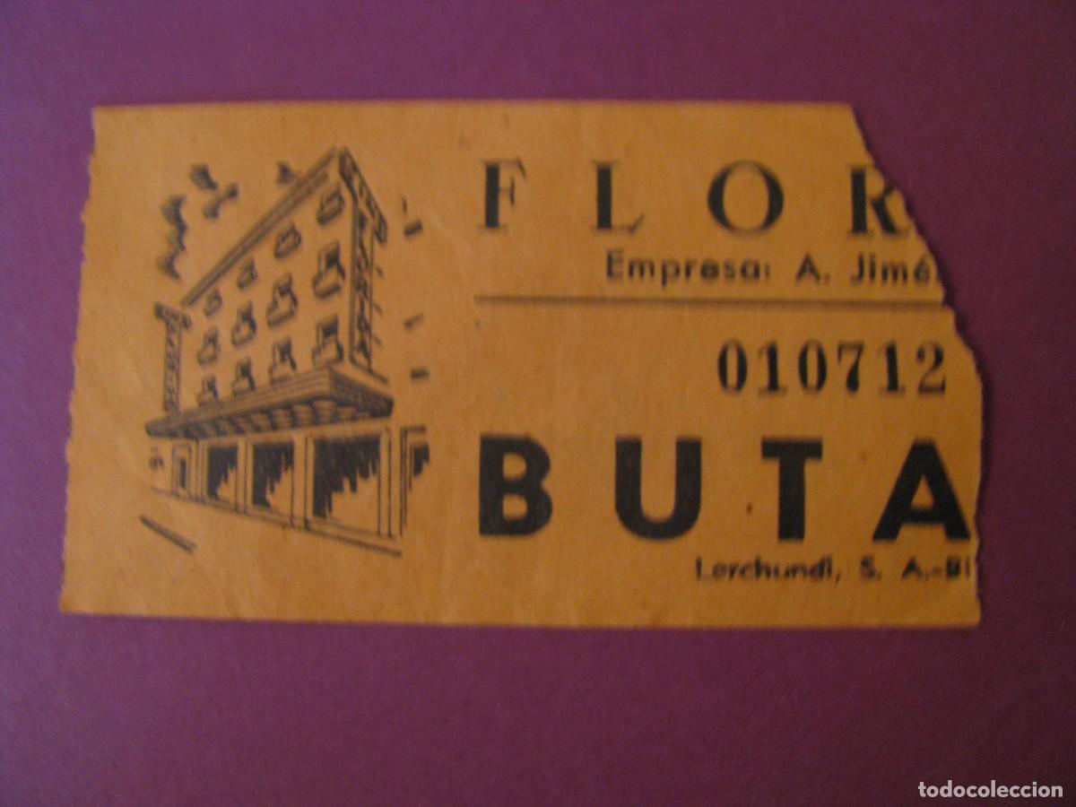Cine: ENTRADA DE CINE FLORIDA, SEVILLA. 1959. DETRAS VIENE LA FECHA Y EL NOMBRE DE LA PELICULA