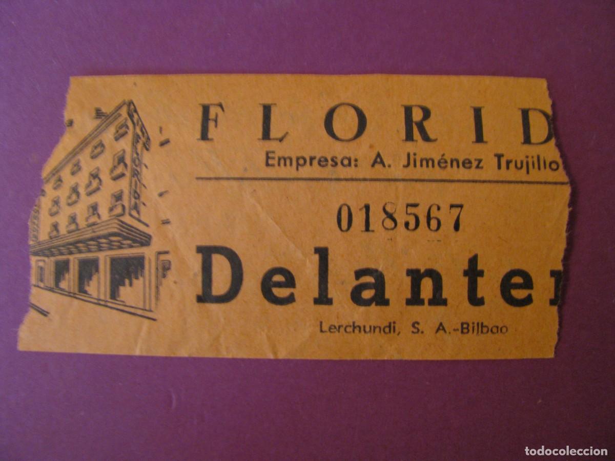 Cine: ENTRADA DE CINE FLORIDA, SEVILLA. 1958. DETRAS VIENE LA FECHA Y EL NOMBRE DE LA PELICULA