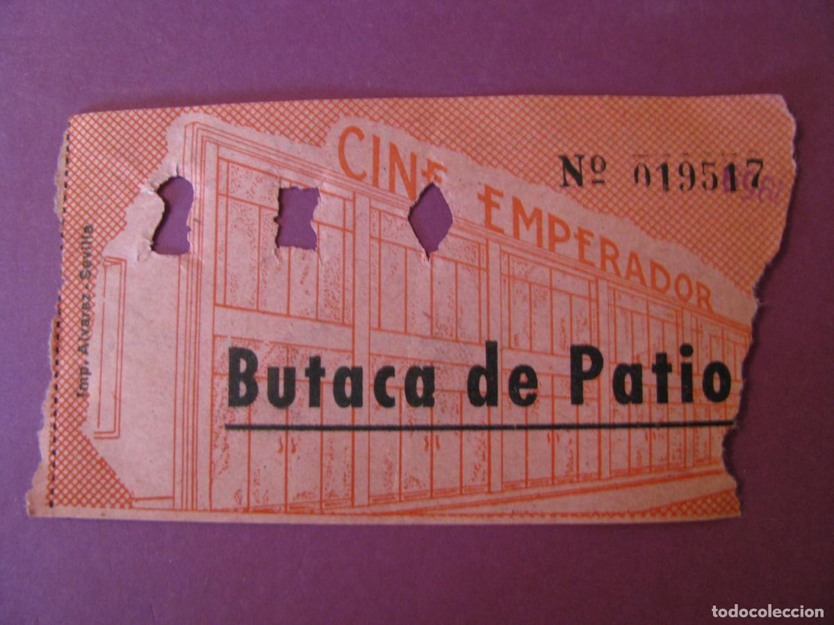 Cin&eacute;ma: ENTRADA DE CINE EMPERADOR, SEVILLA 1959. DETRAS VIENE LA FECHA Y EL NOMBRE DE LA PELICULA