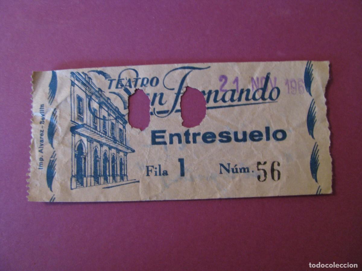 Cine: ENTRADA DE TEATRO SAN FERNANDO, SEVILLA 1961. DETRAS VIENE LA FECHA
