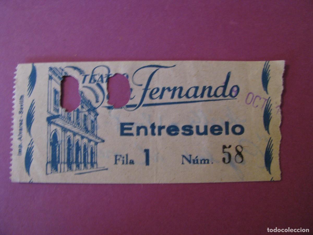 Kino: ENTRADA DE TEATRO SAN FERNANDO, SEVILLA 1961. DETRAS VIENE LA FECHA