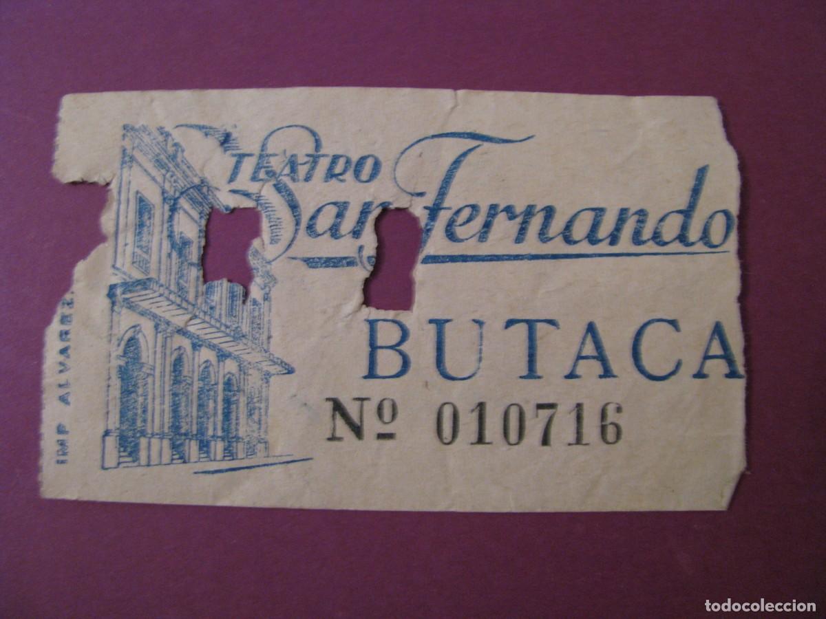 Cine: ENTRADA DE TEATRO SAN FERNANDO, SEVILLA 1959. DETRAS VIENE LA FECHA Y EL NOMBRE