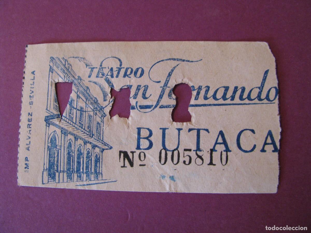 Cine: ENTRADA DE TEATRO SAN FERNANDO, SEVILLA 1959. DETRAS VIENE LA FECHA Y EL NOMBRE